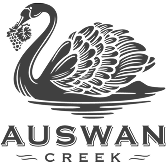 auswan creek wines logo with a black swan emblem